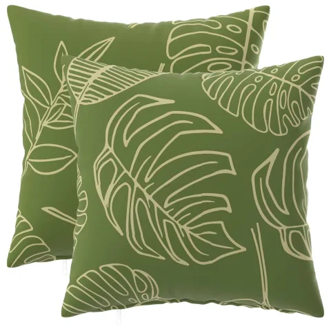 vidaXL Husă pentru pernă 2 pcs HEERLEN Design cu frunze 45 x 45 cm