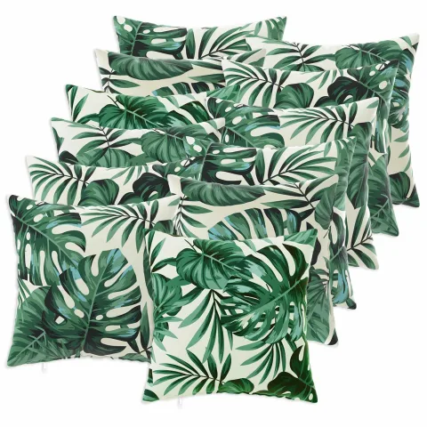 vidaXL Husă pentru pernă 12 pcs HEERLEN Model cu frunze 45 x 45 cm