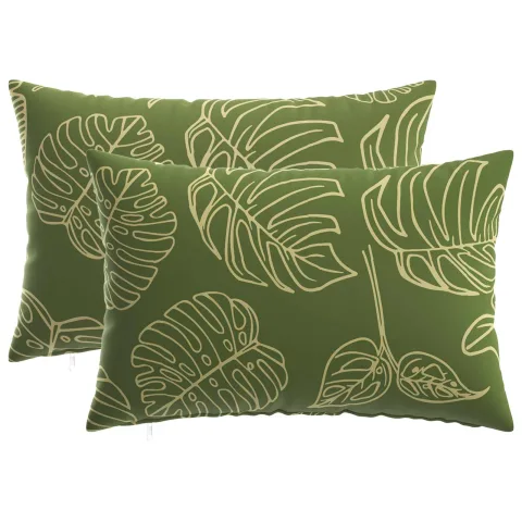 vidaXL Husă pentru pernă 2 pcs HEERLEN Design cu frunze 50 x 80 cm