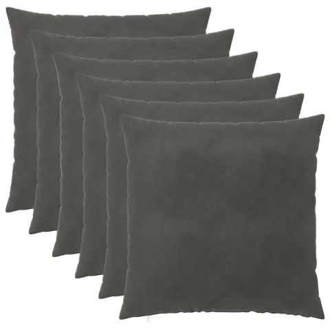 vidaXL Husă pentru pernă 6 pcs HEERLEN Gri închis 60 x 60 cm Catifea