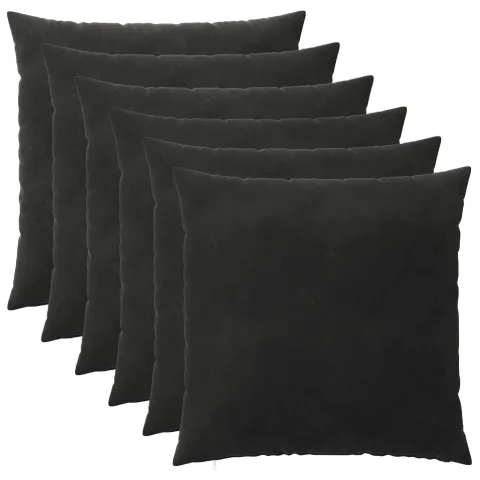 vidaXL Husă pentru pernă 6 pcs HEERLEN Negru 60 x 60 cm Catifea
