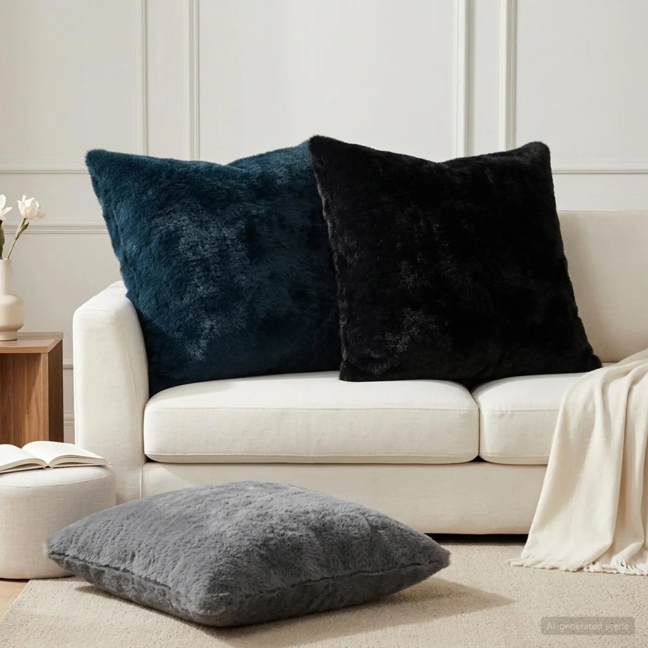 vidaXL Husă pentru pernă 6 buc. HEERLEN Negru 80 x 80 cm