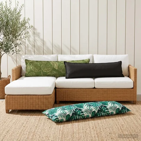 vidaXL Husă pentru pernă HOUTEN Model cu frunze 40 x 145 cm Poliester