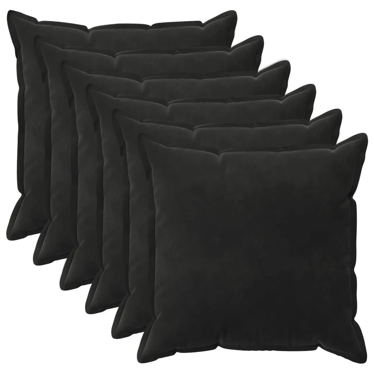 vidaXL Husă pentru pernă 6 pcs HOUTEN Negru 55 x 55 cm Catifea