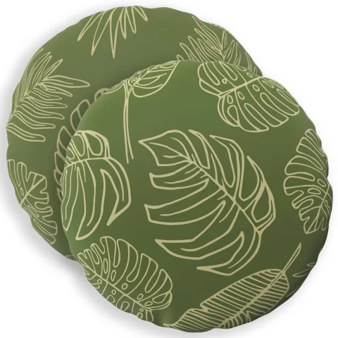 vidaXL Husă pentru pernă 2 pcs HEERLEN Design cu frunze Ø 40 cm