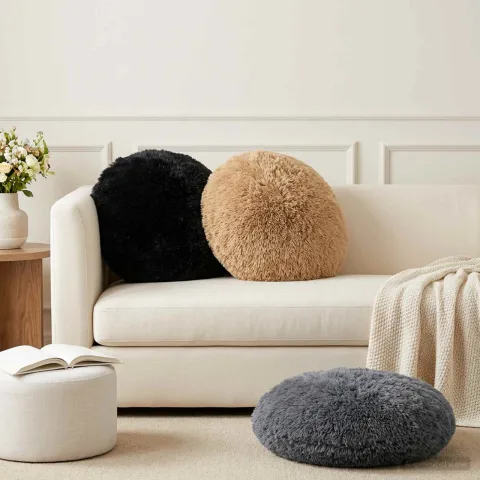 vidaXL Husă pentru pernă 6 pcs HEERLEN Antracit Ø 50 cm Fleece PV