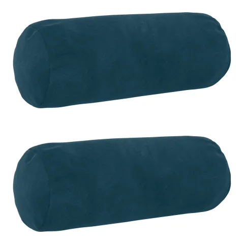 vidaXL Husă pentru pernă 2 pcs HEERLEN albastru Ø 15 x 40 cm Catifea