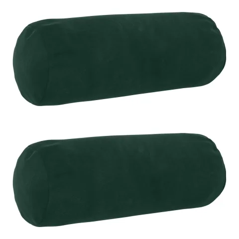 vidaXL Husă pentru pernă 2 pcs HEERLEN Verde închis Ø 15 x 40 cm