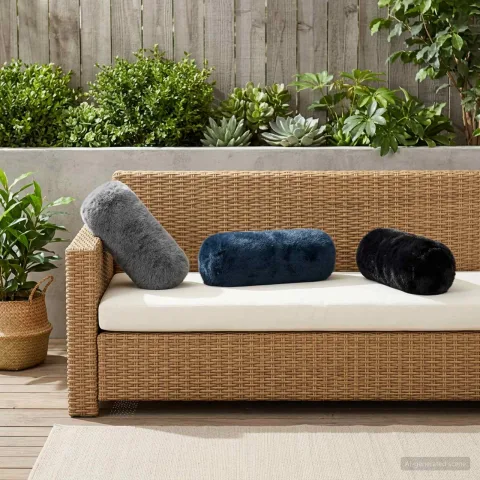 vidaXL Husă pentru pernă 2 buc. HEERLEN Negru Ø 15 x 40 cm