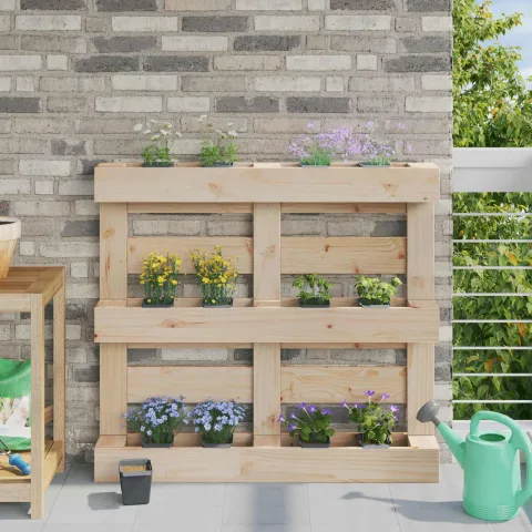 vidaXL Cutii de flori pentru paleți Euro 12 buc. Gri 13,5 x 9 x 9,5 cm