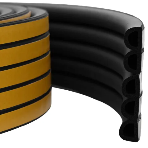 vidaXL Banda adeziva pentru feronerie Negru 9 x 8 mm 50 m Spumă EPDM