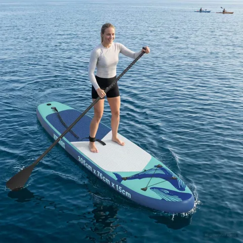 vidaXL Plăcuță de apă gonflabilă Stand Up HYDROS 305 x 76 x 15 cm