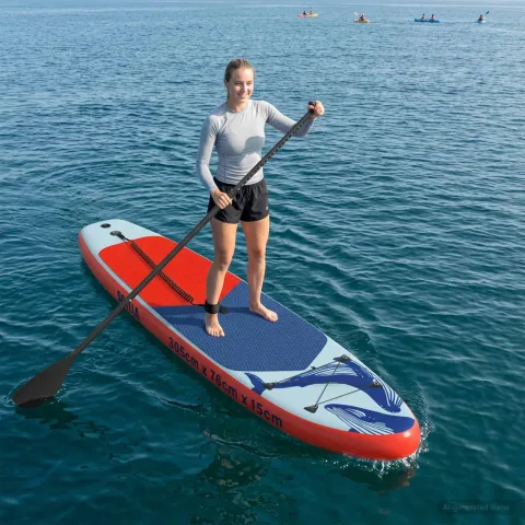vidaXL Placă de paddle gonflabilă SCYLLA 305 x 76 x 15 cm albastru
