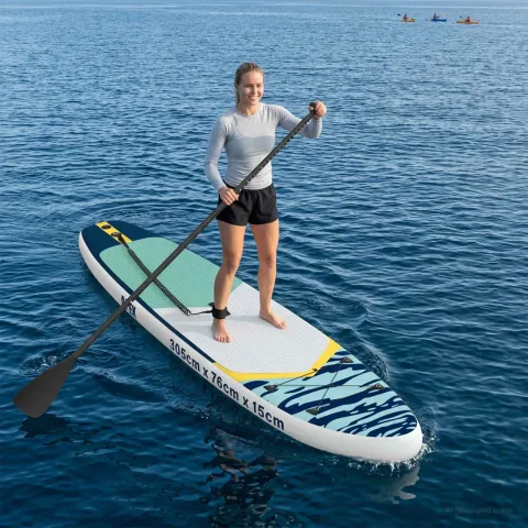 vidaXL Plăci de paddle gonflabile APEX 305 x 76 x 15 cm albastru