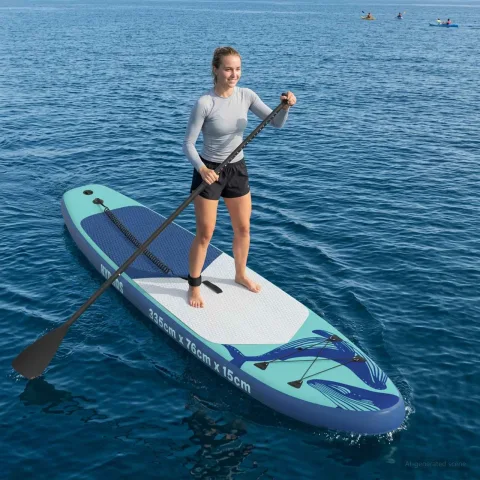 vidaXL Plăcuță de apă gonflabilă Stand Up HYDROS 335 x 76 x 15 cm