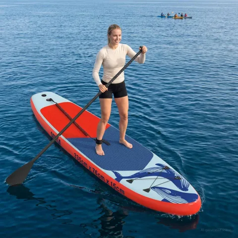 vidaXL Placă de paddle gonflabilă SCYLLA 335 x 76 x 15 cm albastru