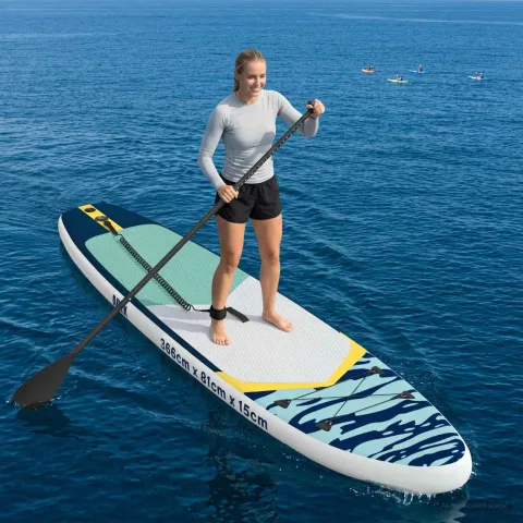 vidaXL Plăci de paddle gonflabile APEX 366 x 81 x 15 cm albastru