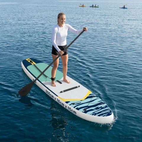 vidaXL Placă SUP cu Șezlong 2 în 1 APEX 305 x 76 x 15 cm albastru