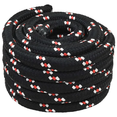 vidaXL Sfoară de Barcă 4 mm 10 m Negru și roșu