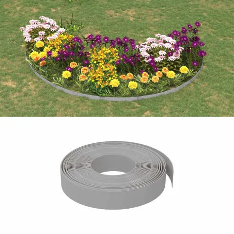 vidaXL Borduri de grădină 25 m 10 cm PE Gri