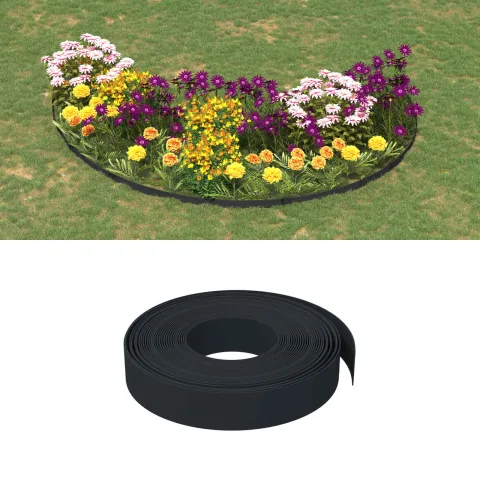 vidaXL Borduri de grădină 25 m 10 cm PE Negru