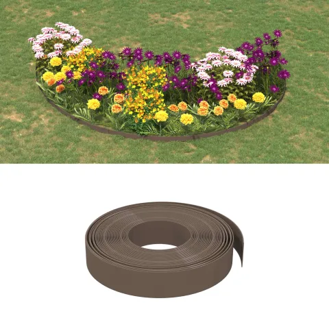 vidaXL Borduri de grădină 25 m 10 cm PE Maro