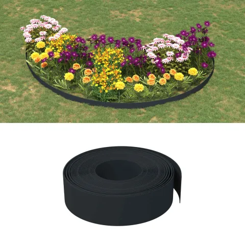 vidaXL Borduri de grădină 25 m 15 cm PE Negru