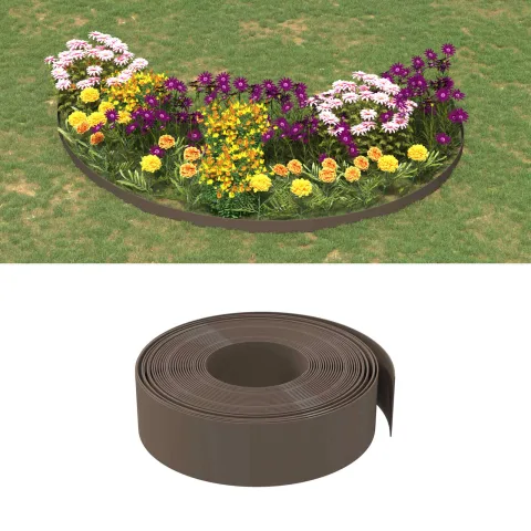 vidaXL Borduri de grădină 25 m 15 cm PE Maro
