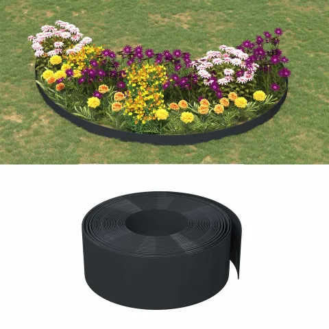 vidaXL Borduri de grădină 25 m 20 cm PE Negru
