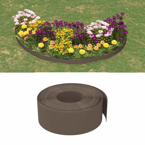 vidaXL Borduri de grădină 25 m 20 cm PE Maro