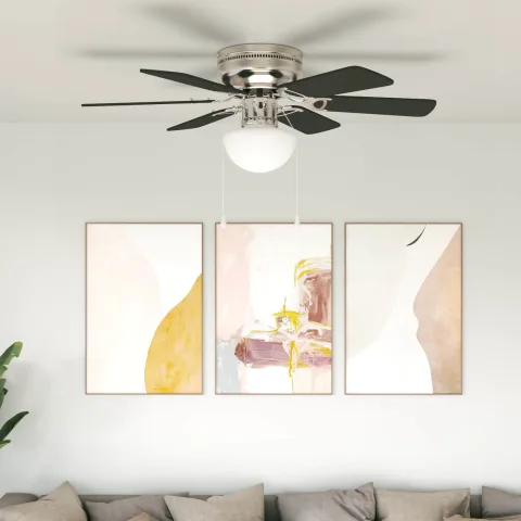 vidaXL Ventilator de tavan cu lumină Ø 82 cm Negru
