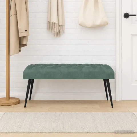 vidaXL Bancă cu butoane capitonate Verde Mării 110 x 40 x 46 cm