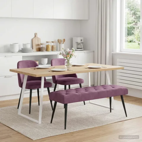 vidaXL Bancă cu butoane capitonate Violet 110 x 40 x 46 cm Catifea