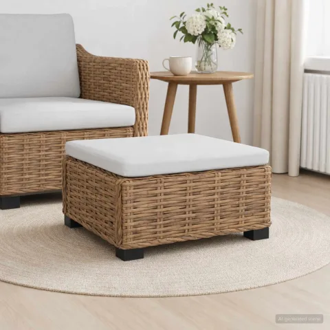 vidaXL Puf cu perne GENDT Ratan Natural natural