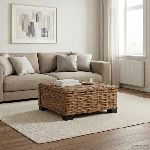 vidaXL Masă de cafea GENDT Ratan Natural natural 67 x 60 x 30 cm