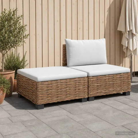 vidaXL 2 buc. Set de Lounge din Ratan cu Perne GENDT Ratan Natural