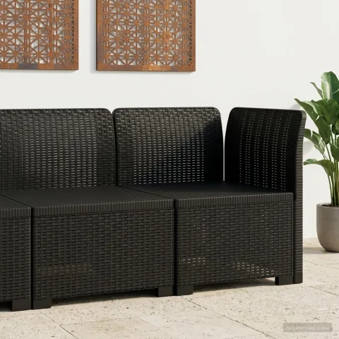 vidaXL Canapea de Grădină cu 1 Loc Aspect Rattan PP Antracit