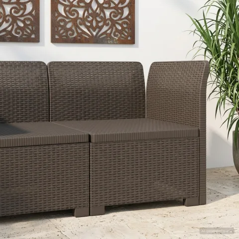 vidaXL Canapea de Grădină cu 1 Loc Aspect Rattan PP Gri deschis