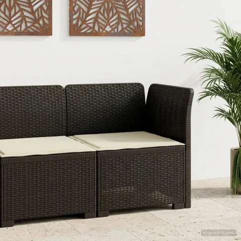 vidaXL Canapea de Grădină cu 1 Loc cu Pernă Aspect Rattan PP Antracit