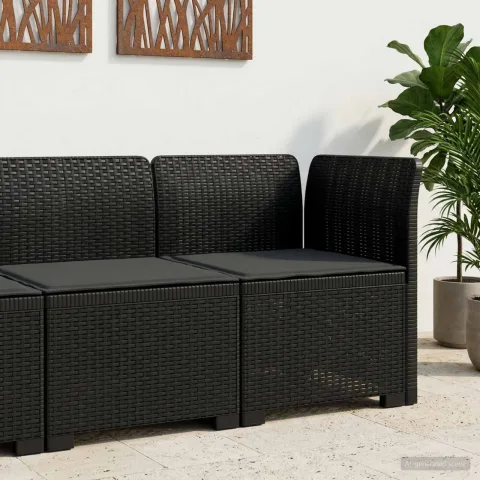 vidaXL Canapea de Grădină cu 1 Loc cu Pernă Aspect Rattan PP Antracit