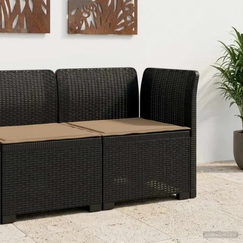 vidaXL Canapea de Grădină cu 1 Loc cu Pernă Aspect Rattan PP Antracit