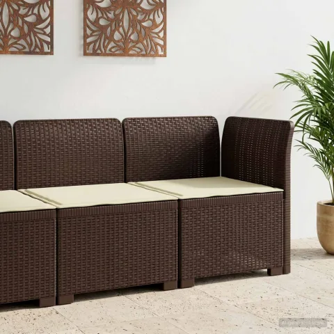 vidaXL Canapea de Grădină cu 1 Loc cu Pernă Aspect Rattan PP Maro