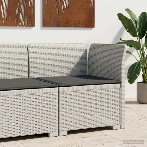 vidaXL Canapea de Grădină cu 1 Loc cu Pernă Aspect Rattan PP Alb