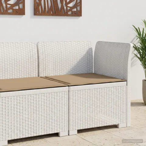 vidaXL Canapea de Grădină cu 1 Loc cu Pernă Aspect Rattan PP Alb