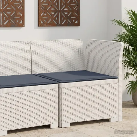 vidaXL Canapea de Grădină cu 1 Loc cu Pernă Aspect Rattan PP Alb
