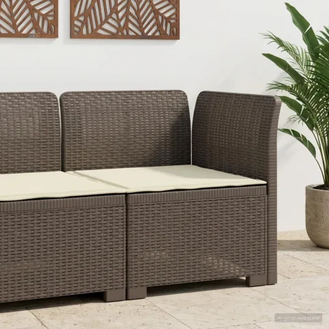 vidaXL Canapea de Grădină cu 1 Loc cu Pernă Aspect Rattan PP