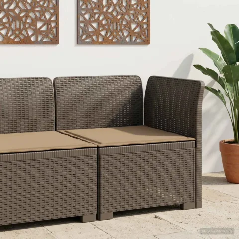 vidaXL Canapea de Grădină cu 1 Loc cu Pernă Aspect Rattan PP