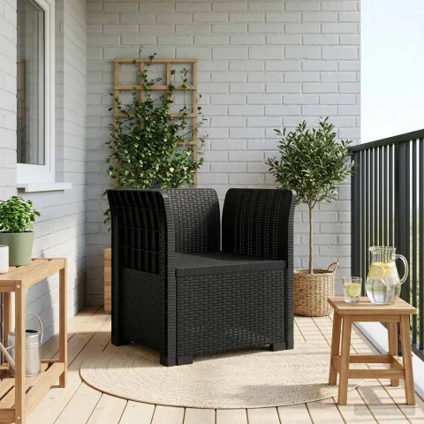 vidaXL Fotoliu cu 1 Loc Aspect Rattan PP Antracit