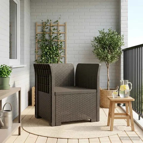 vidaXL Fotoliu cu 1 Loc Aspect Rattan PP Gri deschis