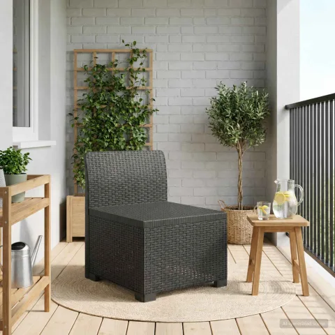 vidaXL Canapea de Grădină cu 1 Loc Aspect Rattan PP Antracit